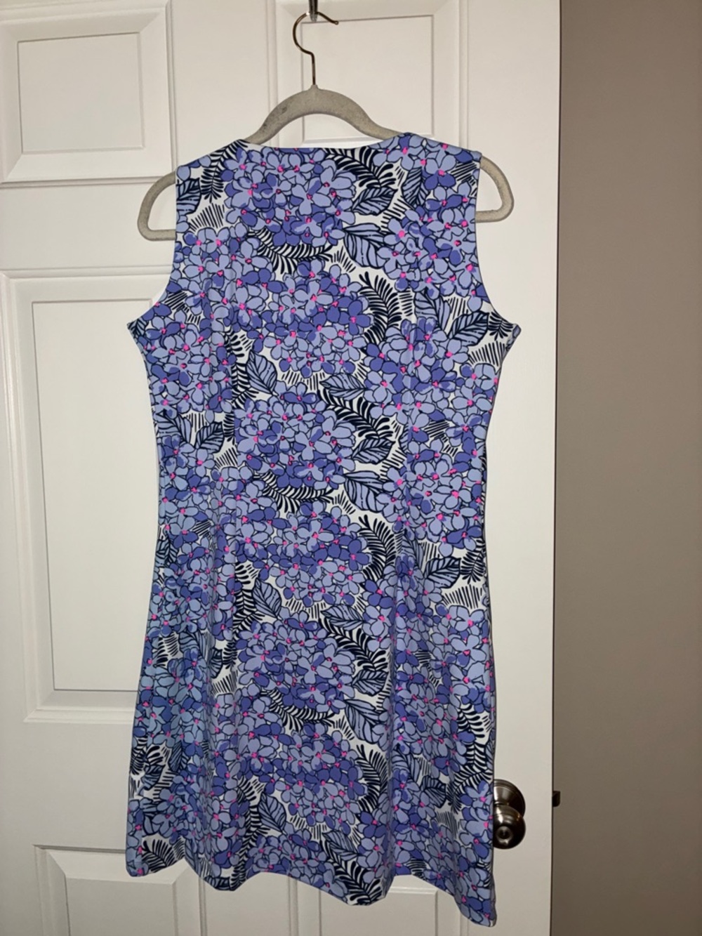 MAHI GOLD Lavender-Blue Floral Sleeveless Shift Dress Sz L - Picture 9 of 12